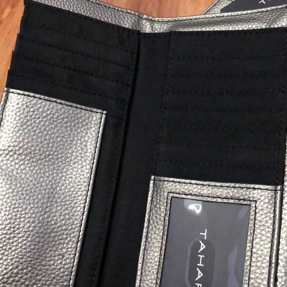 Tahari Pewter Zip Front Clutch - Picture 5 of 6